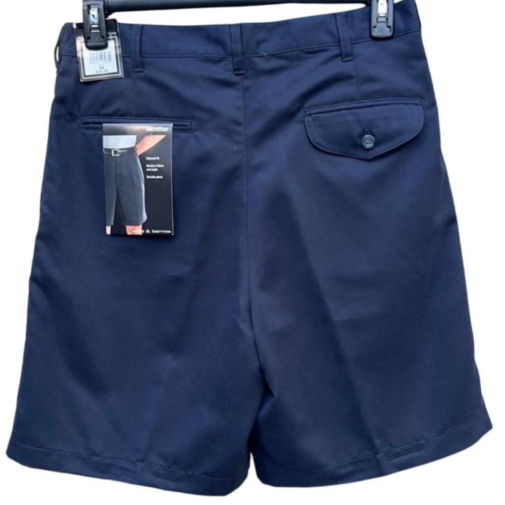 NWT Navy Blue Croft & Barrow Pleated Microfiber Shorts
